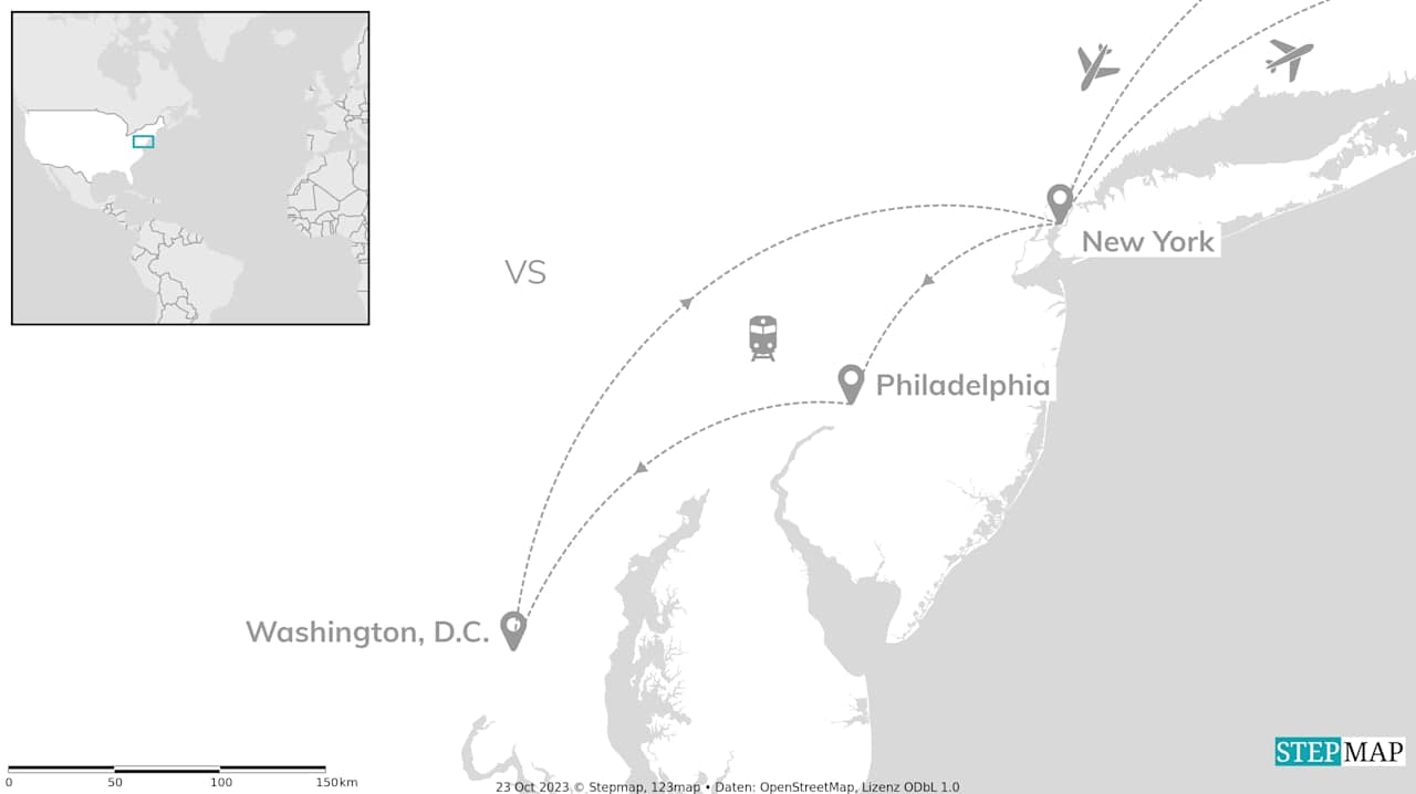 VS treinreis: New York, Philly & het Capitool