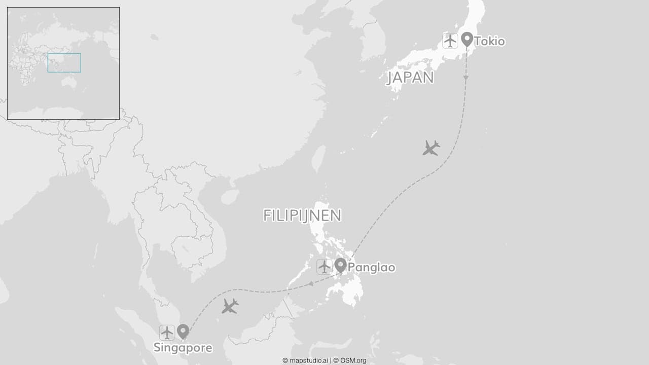 Japan, Filipijnen, Singapore: superbomen & stranddromen