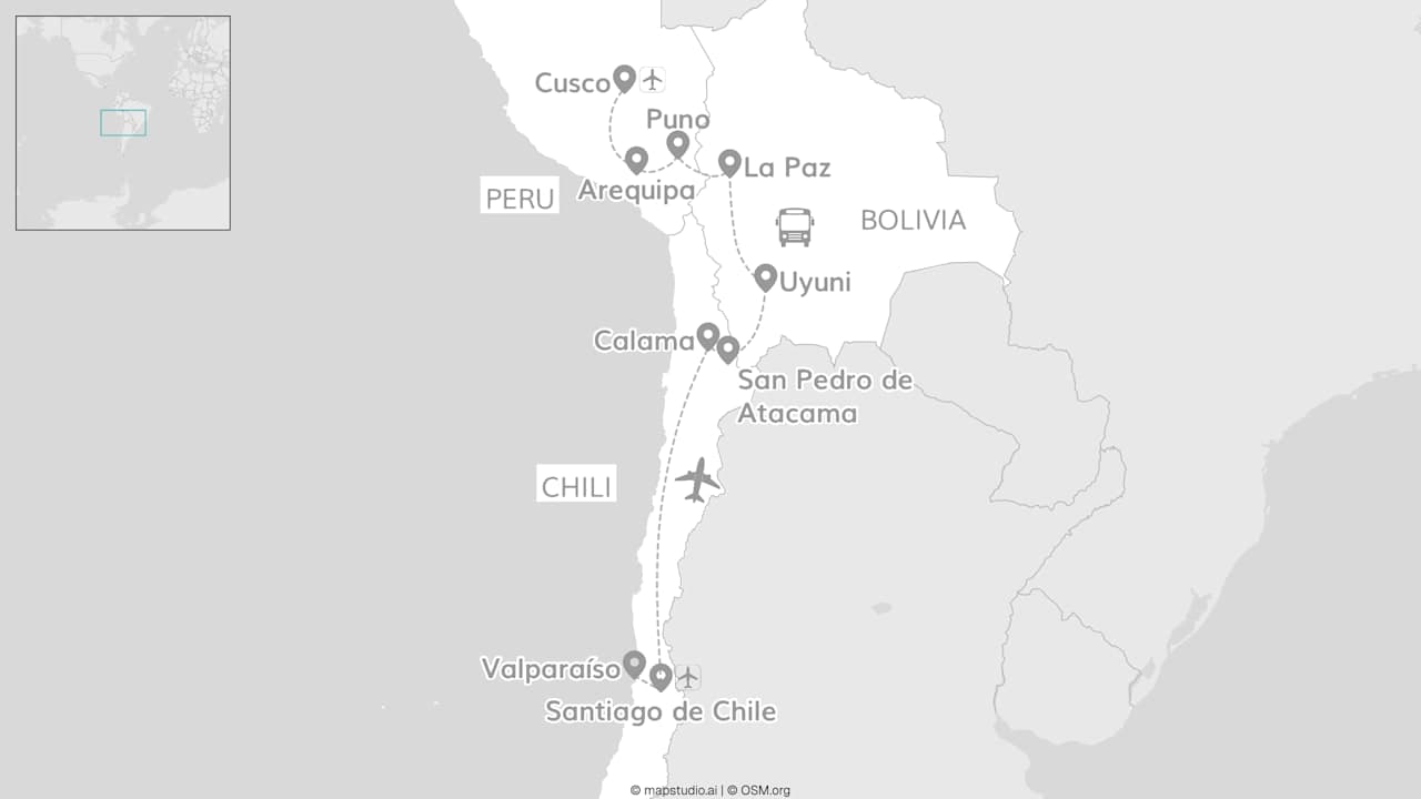 Chili, Bolivia & Peru: van Uyuni naar Machu Picchu