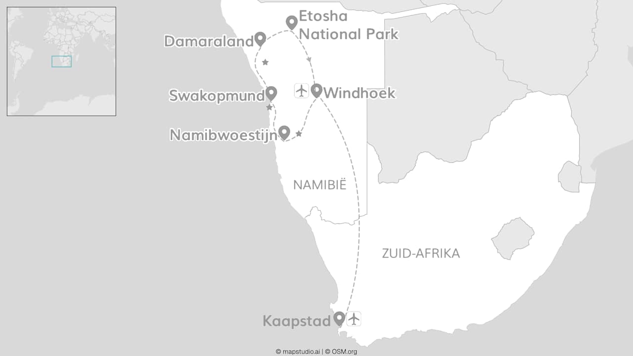Namibië & Kaapstad: wilde duinen, weidse uitzichten