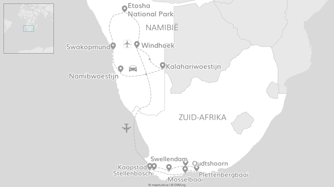 Namibië & Zuid-Afrika: roadtrip door de wildernis