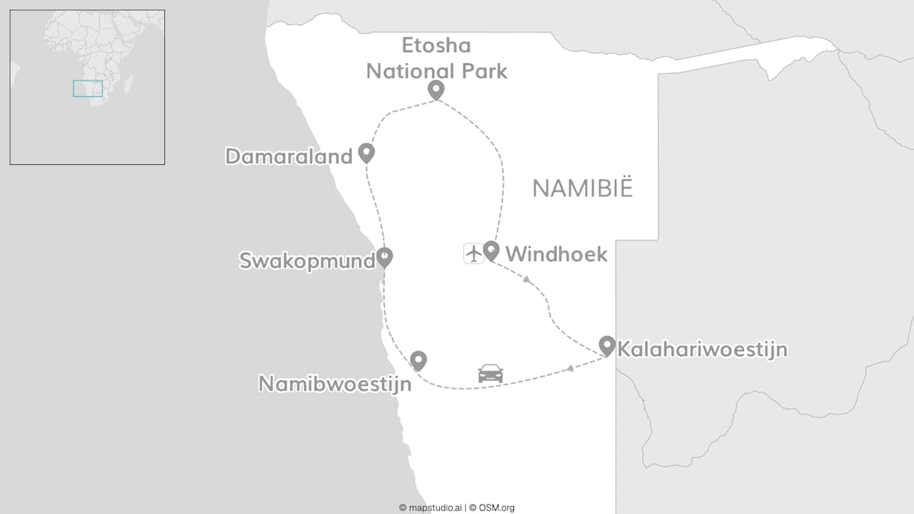 Namibië roadtrip: tussen duinen & dierenrijk