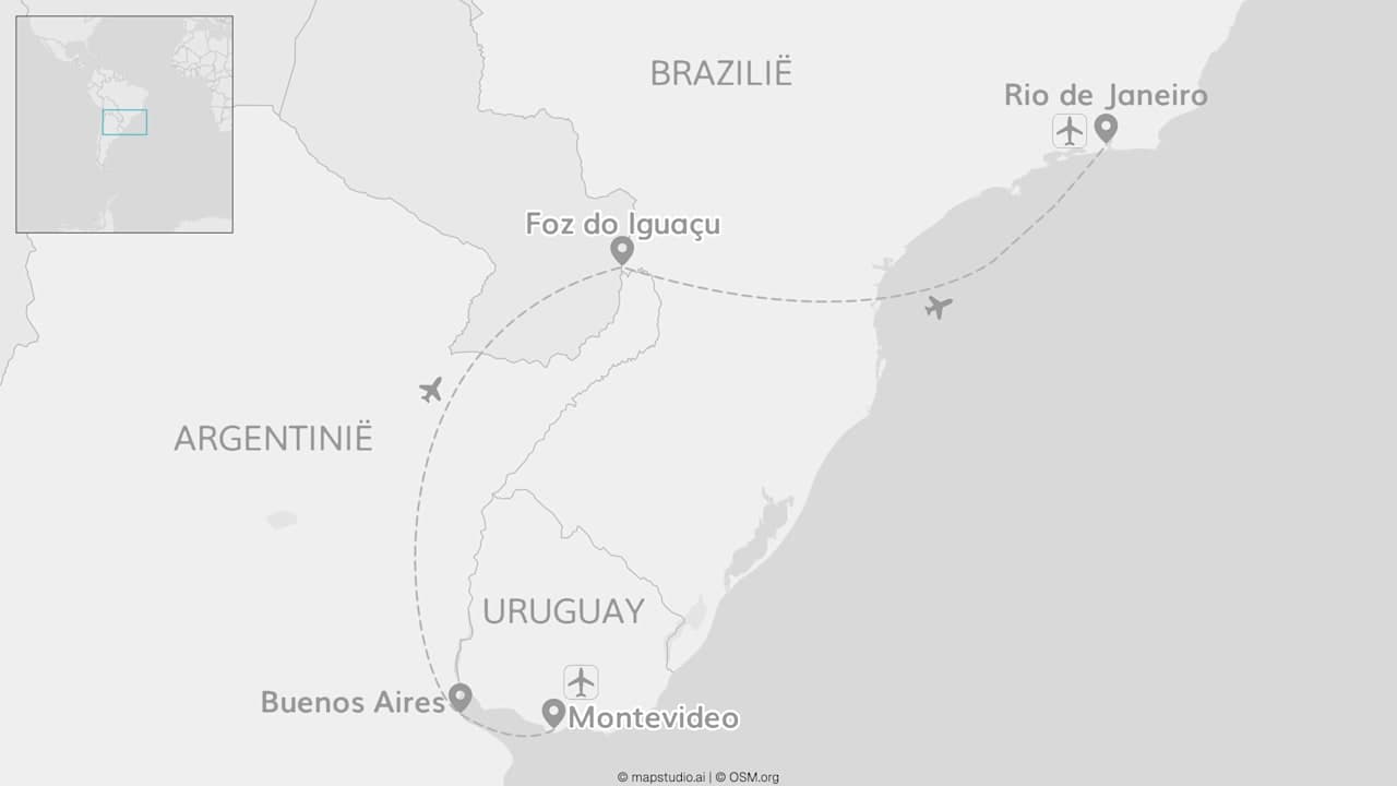 Argentinië, Brazilië & Uruguay: Copacabana ontmoet Iguazu Falls