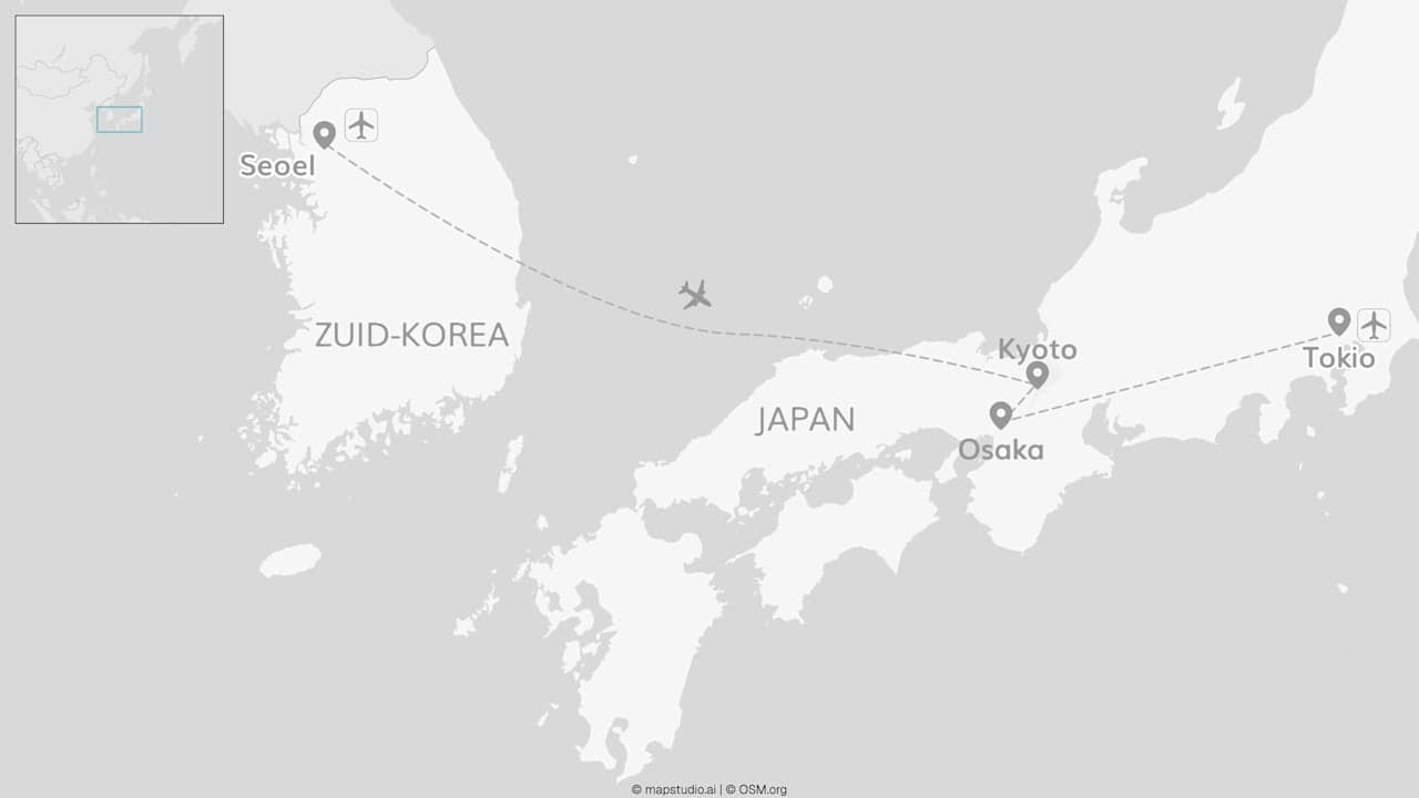 2 for 1 Japan: Kyoto & Tokio plus Seoel