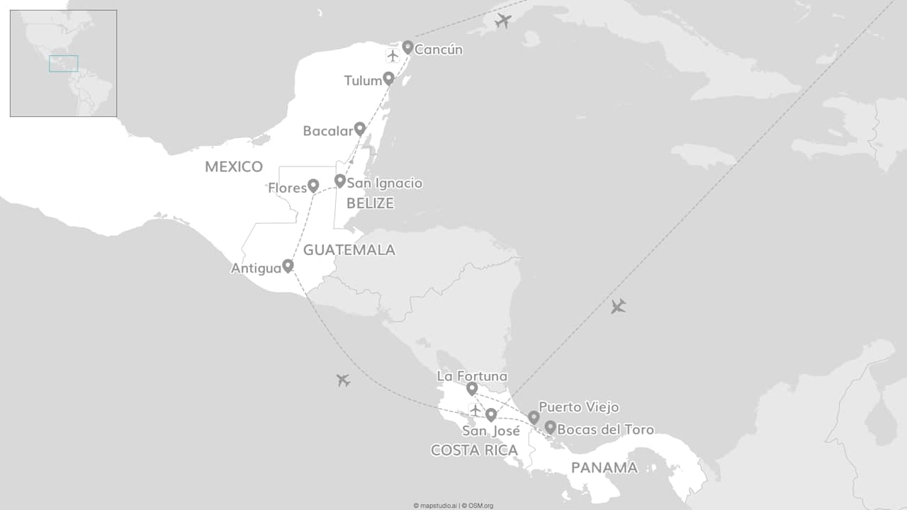 Vijf landen in Latijns-Amerika: van Costa Rica tot Mexico