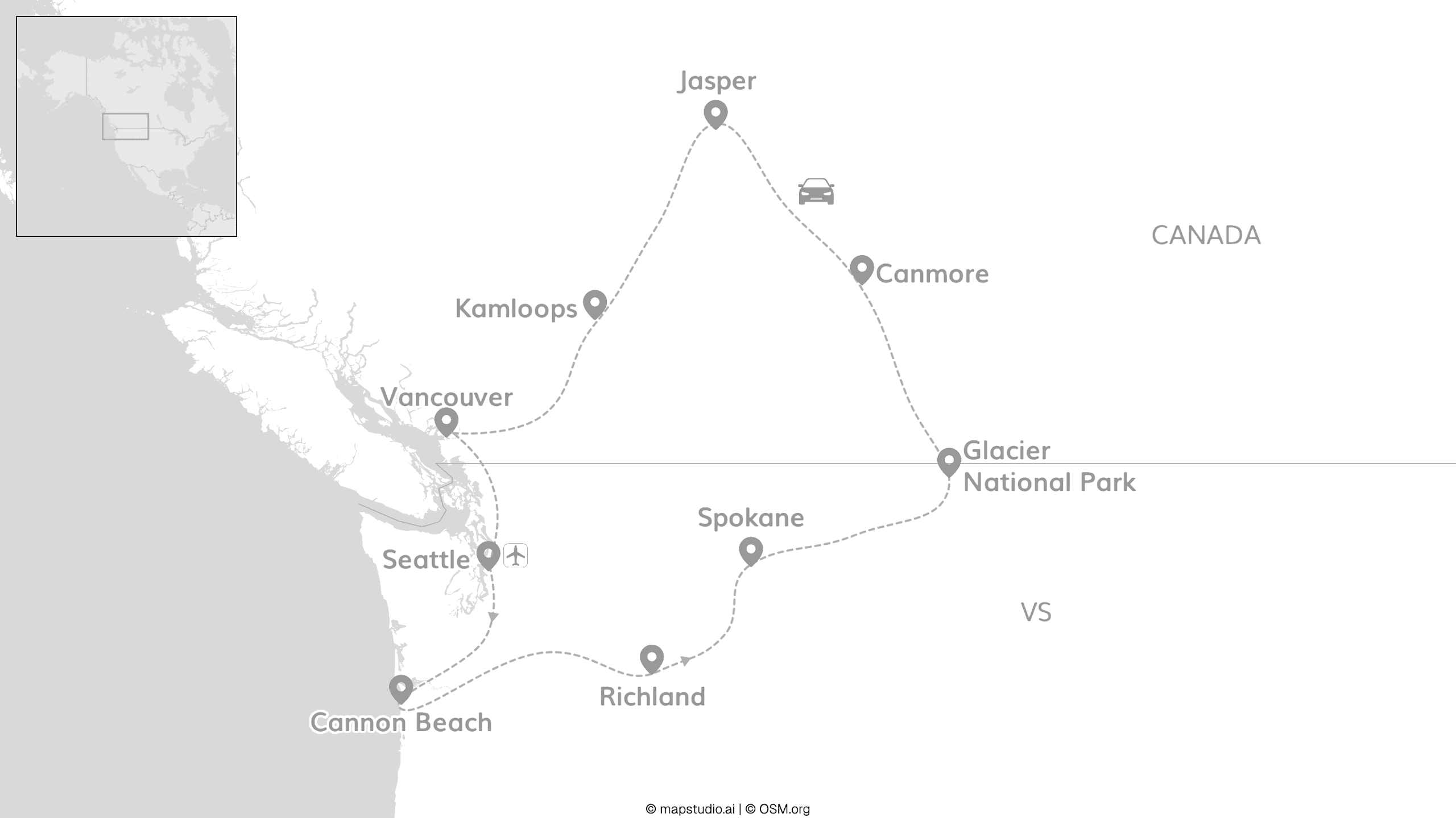 VS & Canada: roadtrip door de Pacific Northwest
