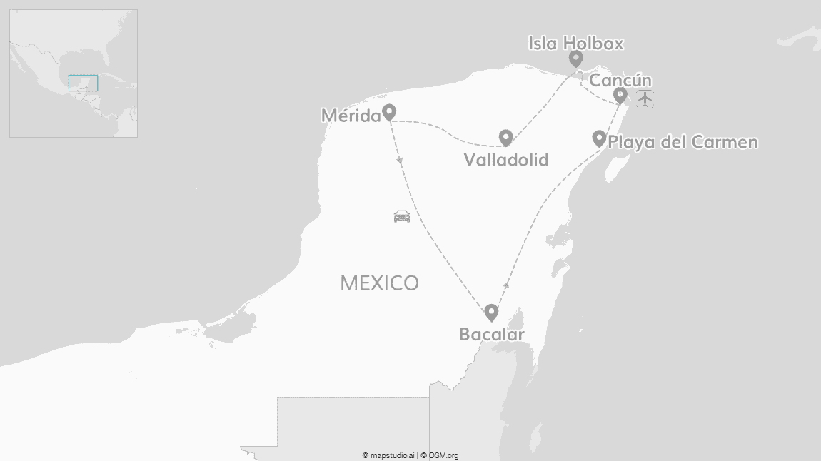 2 for 1 Mexico roadtrip: Maya-ruïnes, eilanden & cenotes