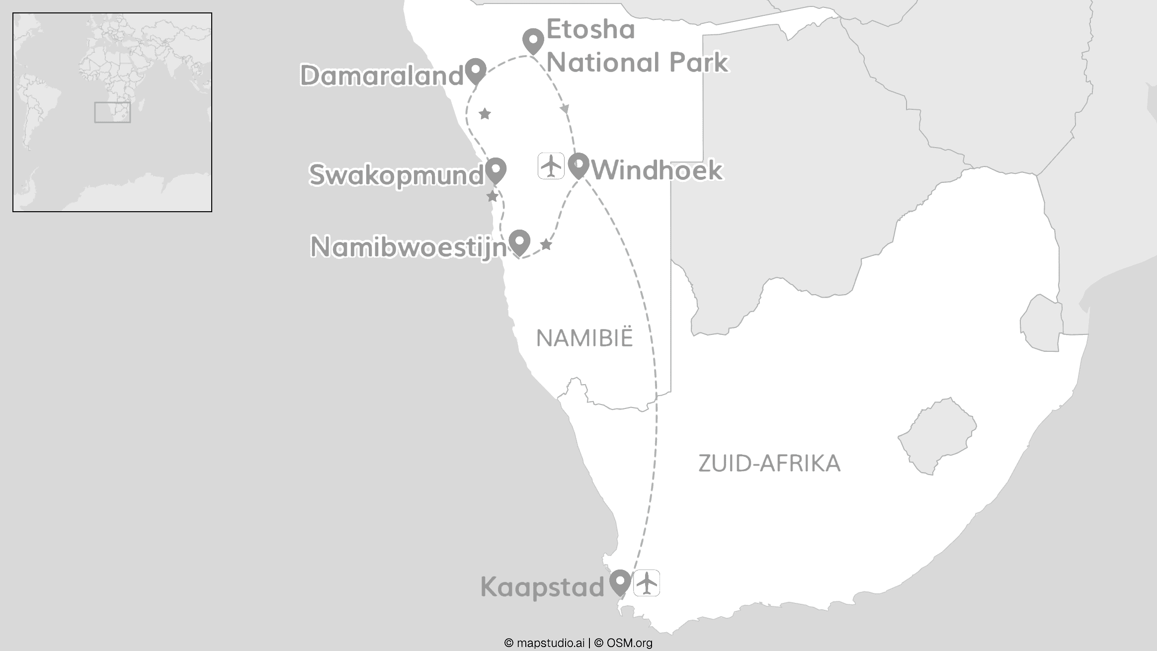 Namibië & Kaapstad: wilde duinen, weidse uitzichten