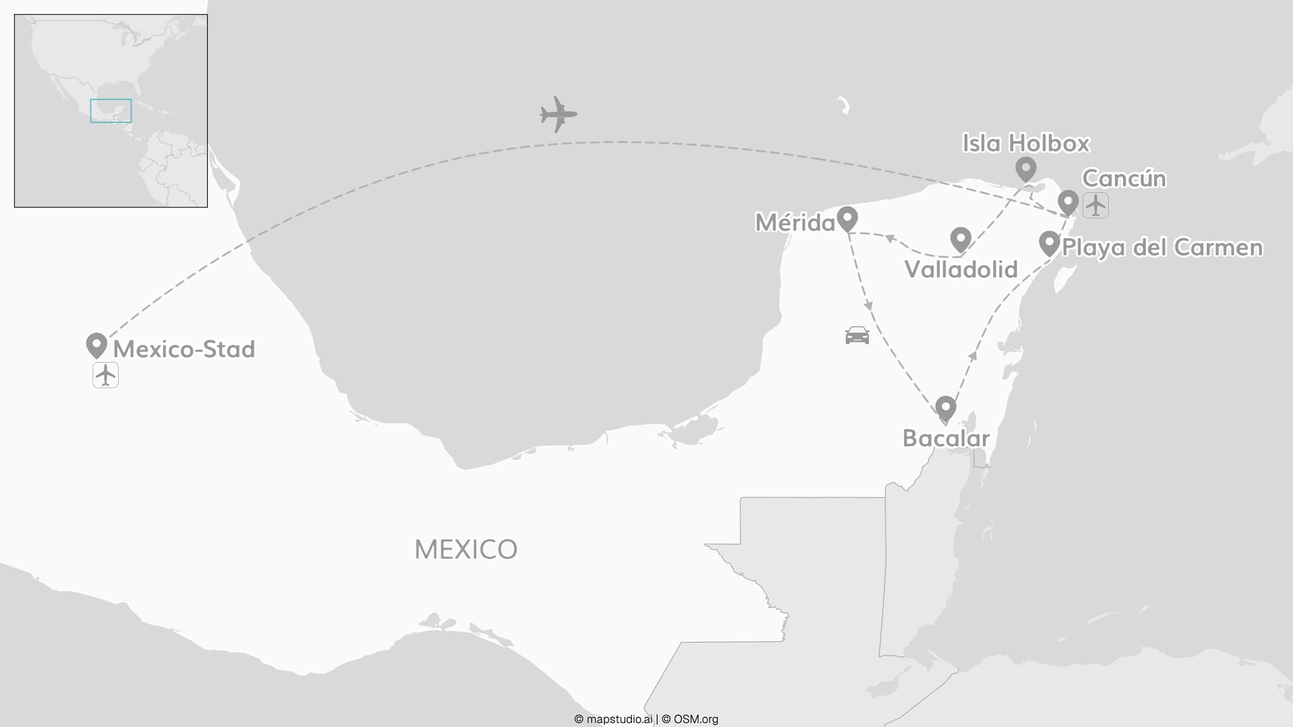 2 for 1 Mexico roadtrip: Maya-ruïnes, eilanden & cenotes