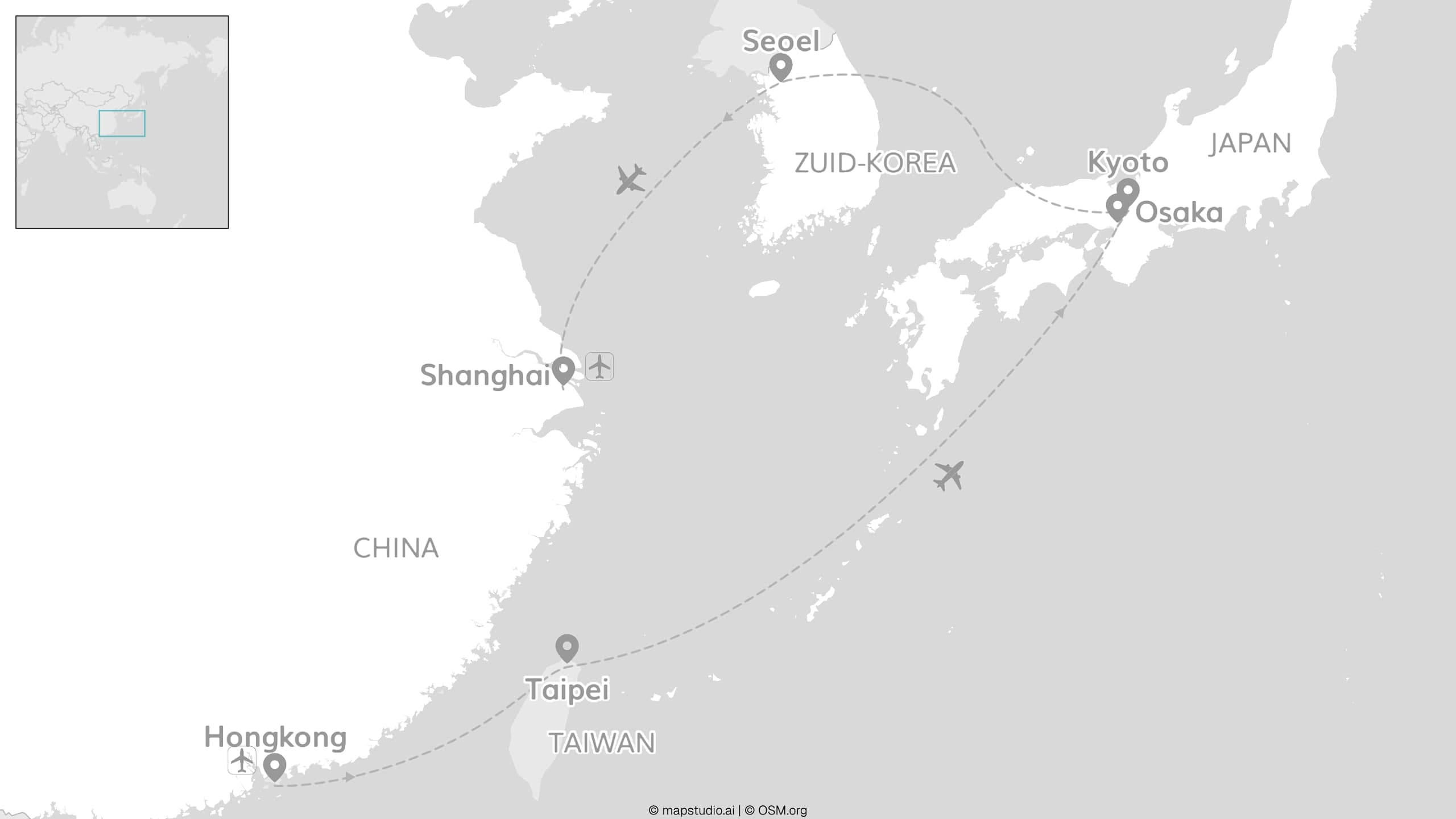 Vijf landen in Oost-Azië: van China tot Zuid-Korea