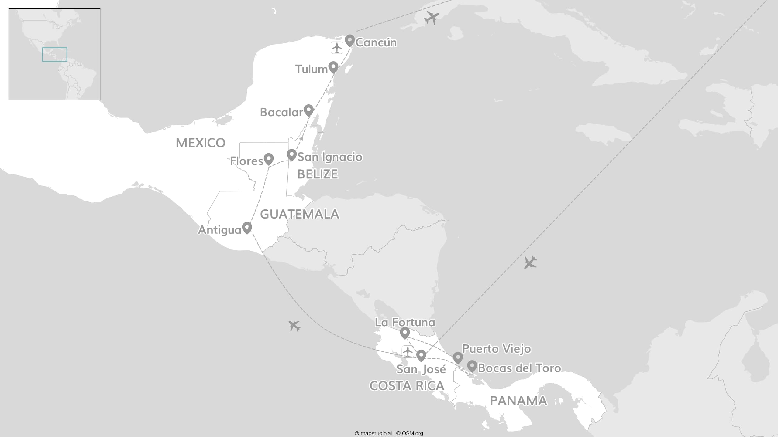 Vijf landen in Latijns-Amerika: van Costa Rica tot Mexico