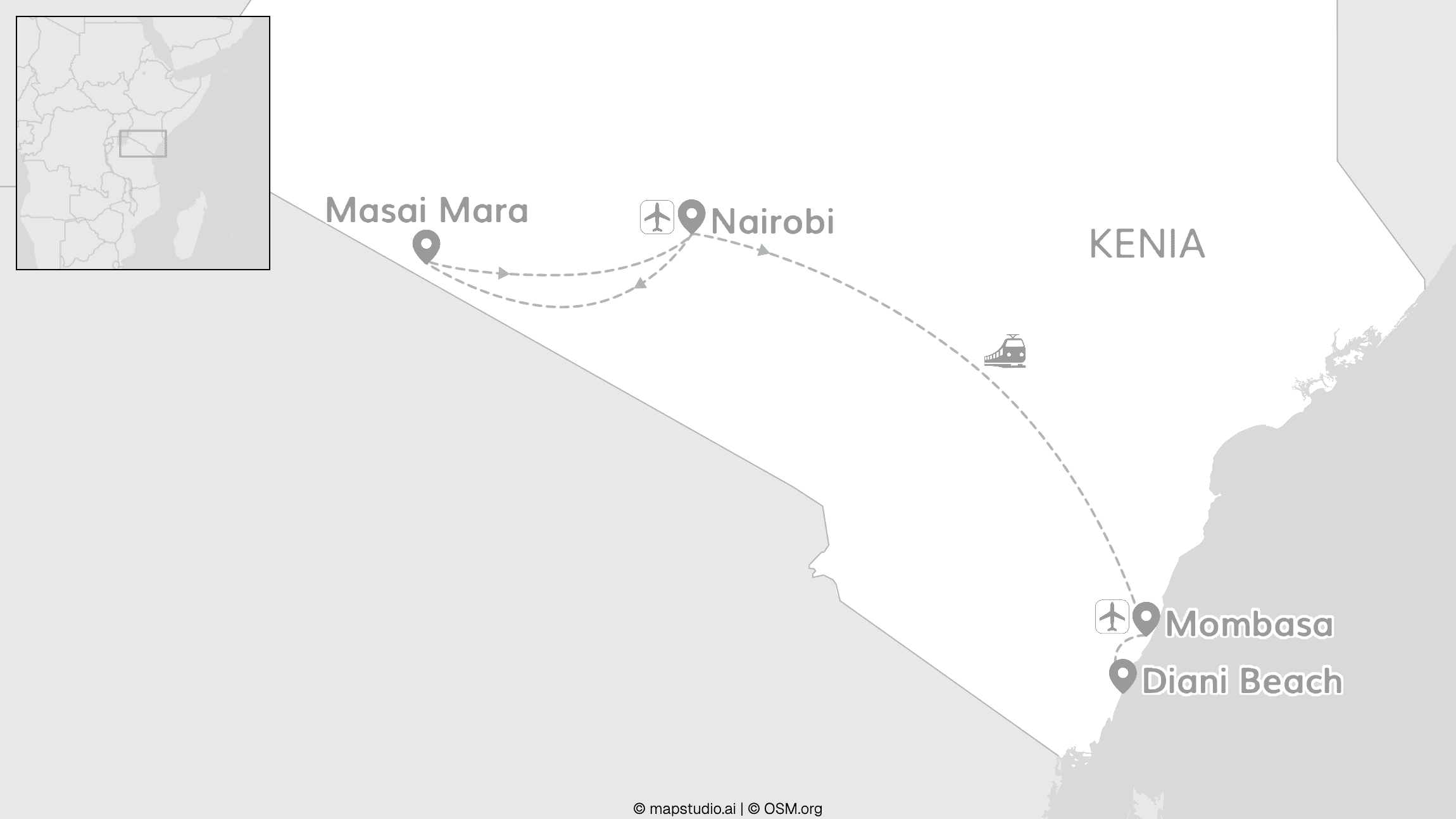 2 for 1 Kenia: safarimomenten, savanne & strand
