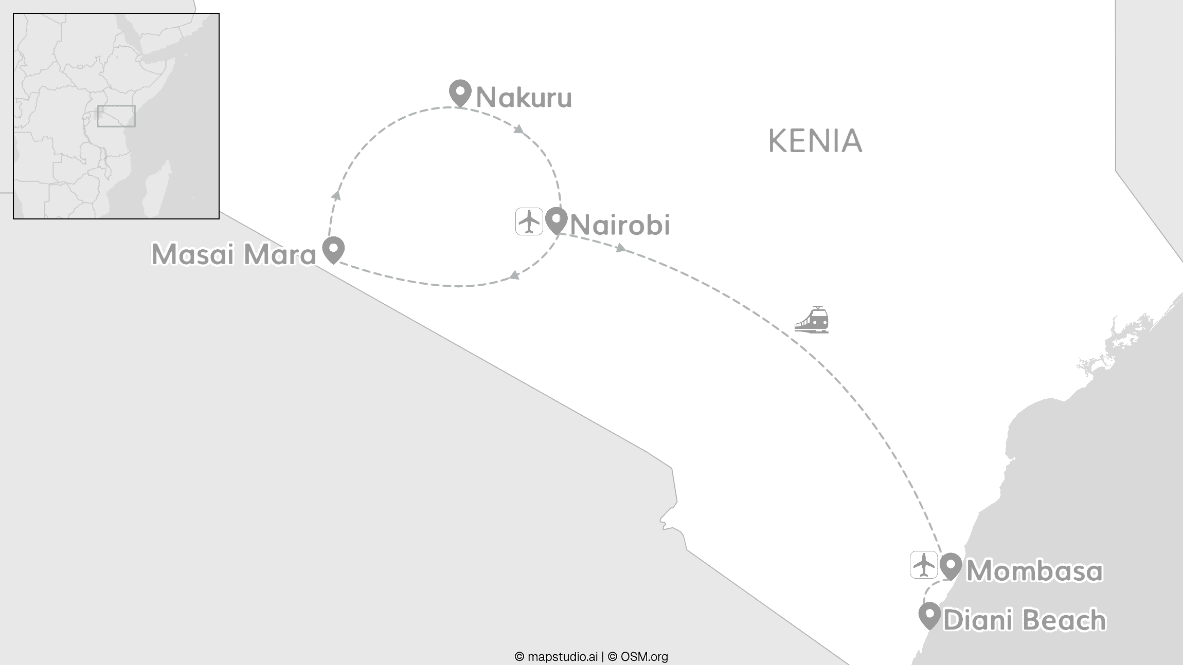 2 for 1 Kenia: safarimomenten, savanne & strand