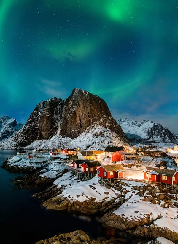 Winterse Lofoten: noorderlicht in een paalwoning